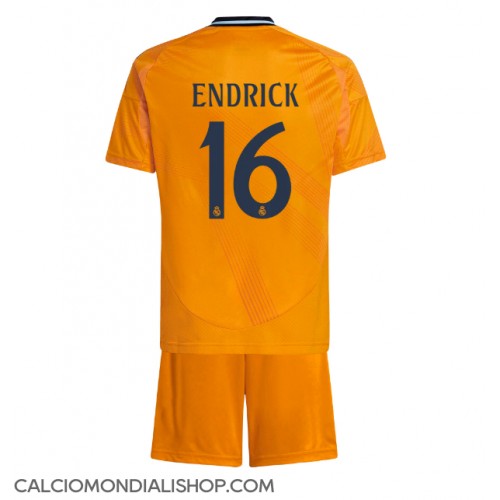 Maglie da calcio Real Madrid Endrick #16 Seconda Maglia Bambino 2024-25 Manica Corta (+ Pantaloni corti)